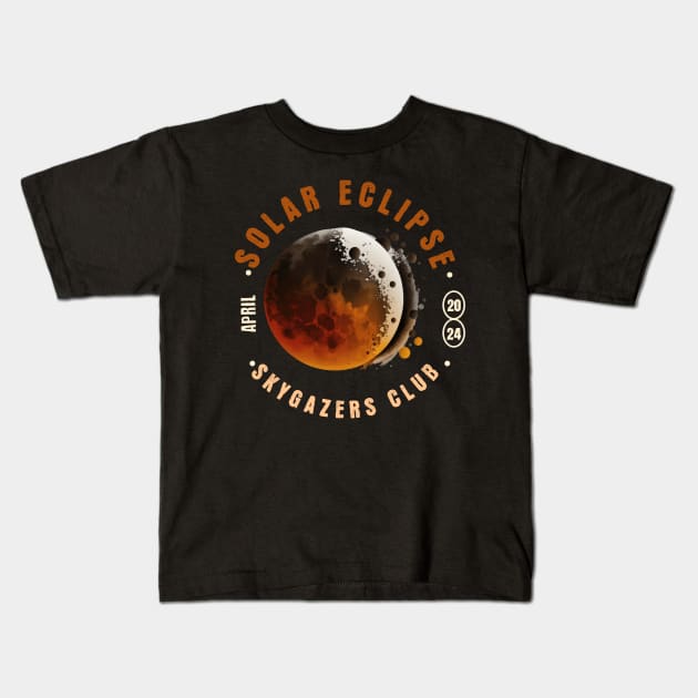 Solar Eclipse Sky Gazers Club Kids T-Shirt by Oaktree Studios